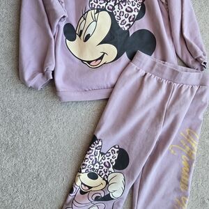 Disney Lavender Minnie Mouse Sweatpants And Sweatshirt Outfit Girls